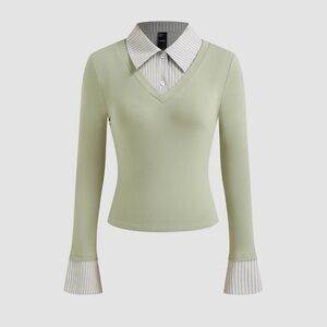 Cider Green Women's Collared Shirt